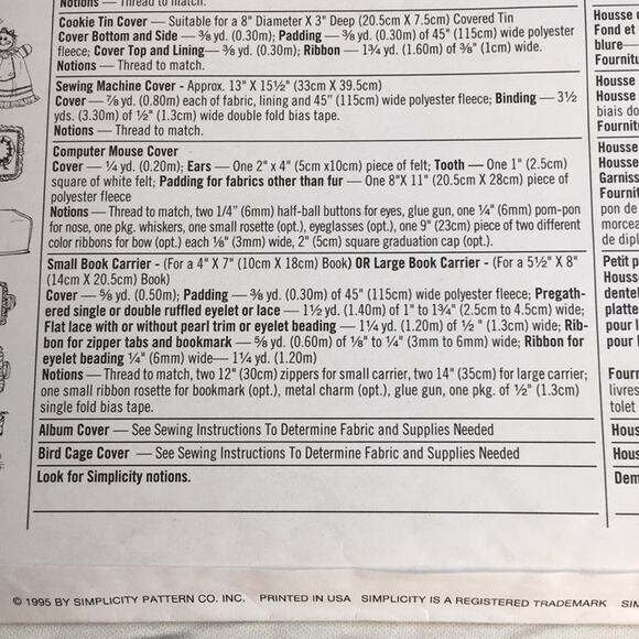 Vintage Simplicity Crafts 1995 Sewing Pattern Covers Multiple Home Items - Picture 12 of 13